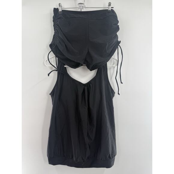 Yonique Blouson Tankini Swimsuits for Women 2 Piece Black Bathing Suits, Large.. - Picture 1 of 14